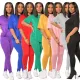 Fashion Sport Solid casual two-piece set