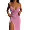 Knitted elastic suspender slit sexy dress
