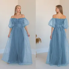 Sexy One Line Neck Style Solid Color Dress Long Dress