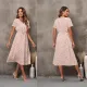 Sexy V-neck short sleeve floral dress