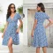 Sexy V-neck short sleeve floral dress
