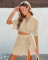 Fashion casual V-neck woven belt two-piece set