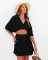 Fashion casual V-neck woven belt two-piece set