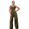 Oversized women's printed two-piece perforated wide leg pants set