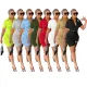 ew City Style Shirt Short Sleeve Shorts Print Two Piece Set