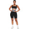Fashion women's pit stripe color contrast sports vest two-piece set