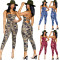 Casual Sexy Lace Up Open Back Camo Strap Jumpsuit