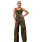 Oversized women's printed two-piece perforated wide leg pants set