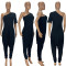 Fashion women's diagonal shoulder can wear loose jumpsuit on both sides