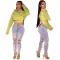 Fashion Eyelet Strap Wash Casual Tight Sexy Stretch Jeans