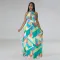 Fashion Digital Print Lace Up Dress