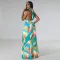 Fashion Digital Print Lace Up Dress