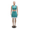 Fashion V-neck pleated skirt sports tennis wear two-piece set