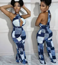 Fashion Loose Digital Print Sexy Jumpsuit