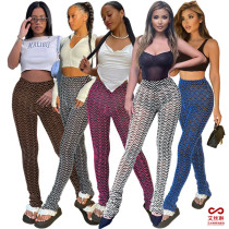 Sexy High Waist Corrugated Heel Heap Trousers Slim Fit Pants