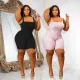 Sexy suspender bra one piece shorts set