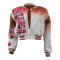 Fashion printed bomber gradient top