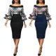 Sexy Fashion Digital Print 3/4 Sleeve Dress