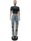 Sequin printed torn five-pointed star jeans