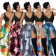 Casual Print Zipper Split Elastic Waist Skirt