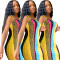Strap Dress Color Print Dress