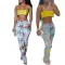 Sequin printed torn five-pointed star jeans