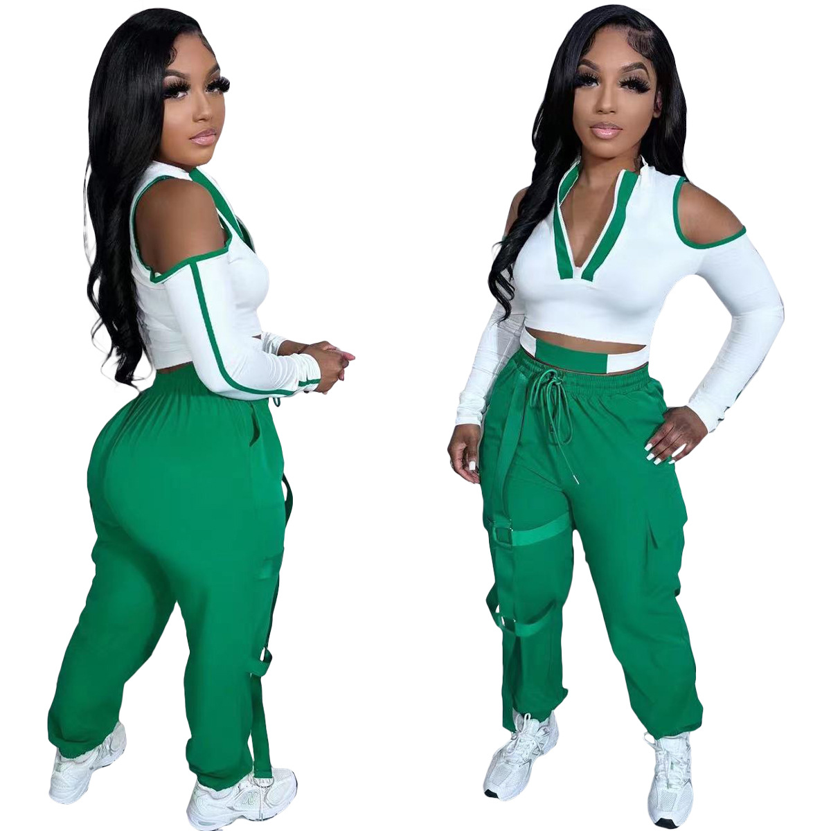 Two piece front slit set