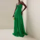Fashionable solid color suspender dress