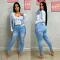 Stylish oversized corned bandage skinny jeans