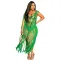 Sexy hand hook cut-out fringed beach skirt