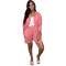 European and American women's casual cardigan long-sleeved shorts suit