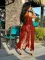 Sexy hand hook cut-out fringed beach skirt