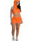 Leisure Sleeveless Hooded Beach Skirt Set
