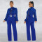 Fashion Belt Lace Hollow Solid Long Sleeve Jumpsuit