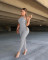 Strap sexy solid color tight high waisted sports jumpsuit