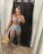 Hollow out perspective two-piece beach style fishing net hook sexy fashion set