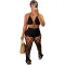 Hollow out perspective two-piece beach style fishing net hook sexy fashion set
