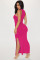 Fashionable casual long slit dress
