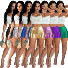 Sexy multi-color metal matte shorts