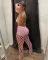 Hollow out perspective two-piece beach style fishing net hook sexy fashion set