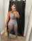 Hollow out perspective two-piece beach style fishing net hook sexy fashion set