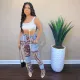 New contrasting patchwork Paisley cashew flower printed casual pants with split hems