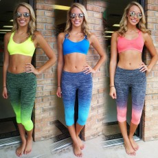 Fashion and Sexy Gradient Printing Two Piece Sports Set