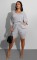 Fashionable solid color pleated loose fitting quarter sleeved shorts fashion casual set