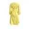 V-neck high waistband bubble sleeved oversized dress