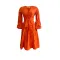 V-neck high waistband bubble sleeved oversized dress