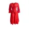 V-neck high waistband bubble sleeved oversized dress
