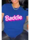 Large Letter Printed Loose T-shirt