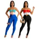 Fashionable solid color bra slimming jumpsuit
