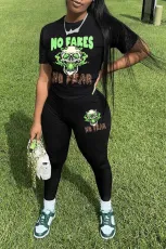 Large print casual two-piece set